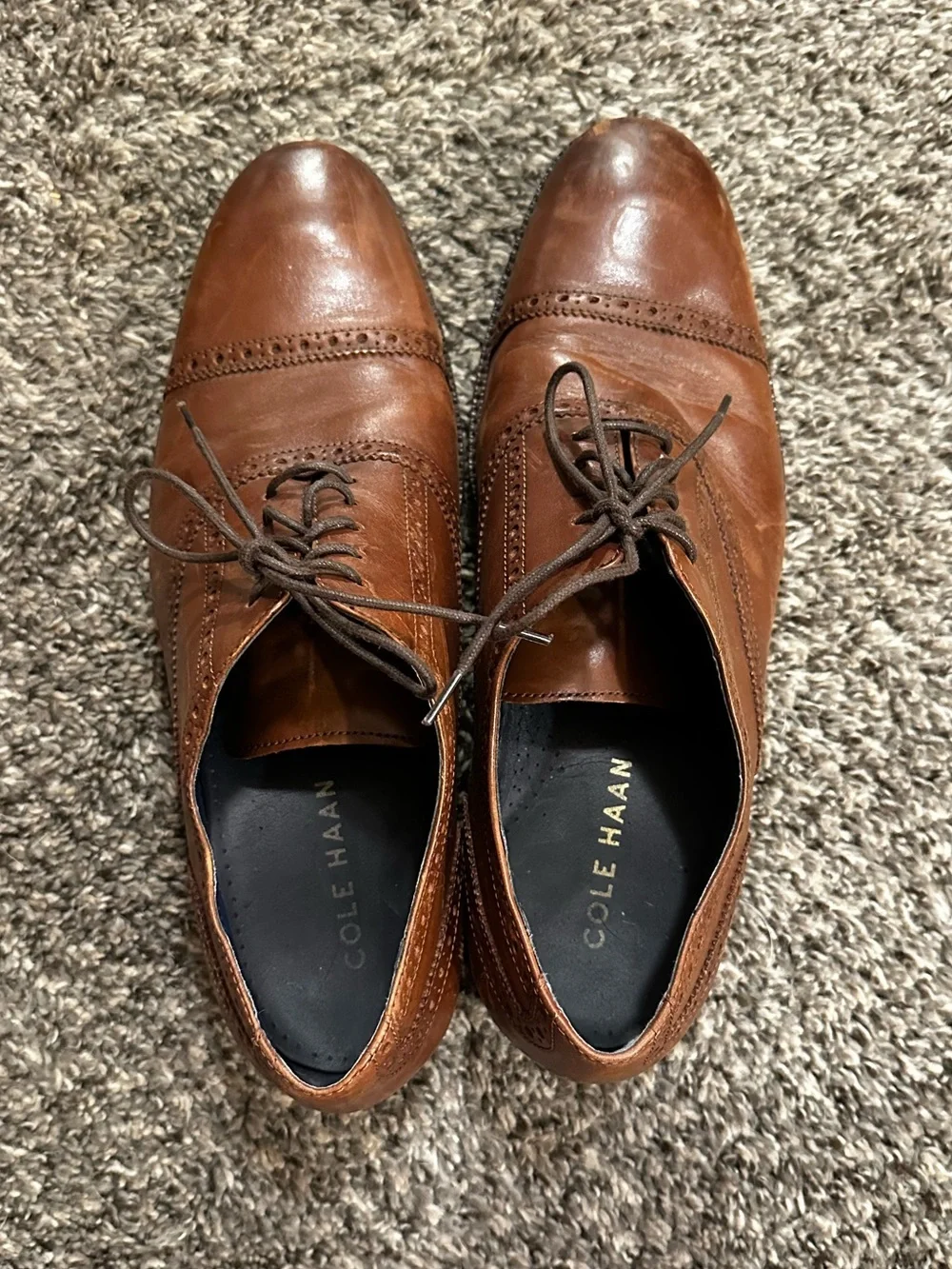 Cole Haan Men's Brown Leather Oxford Dress Shoes